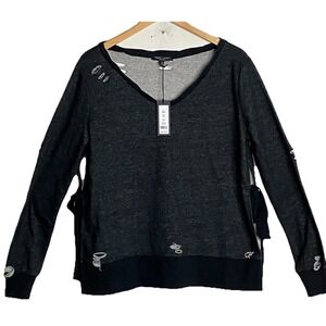 Romeo & Juliet Distressed Sweatshirt Womens Medium Black Grunge